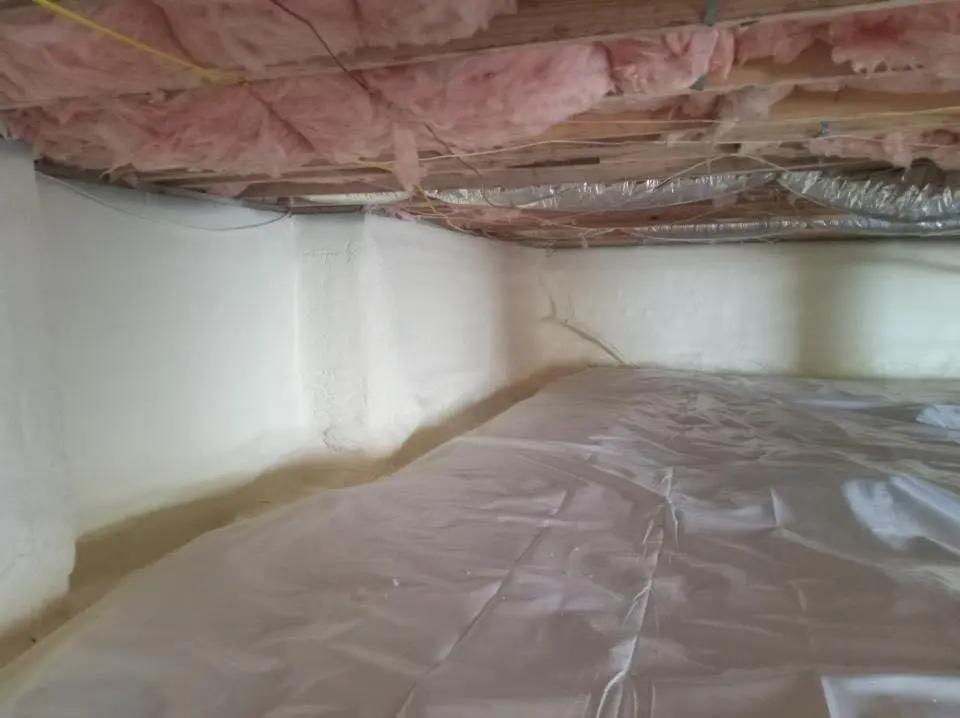 Crawl space encapsulation with closed-cell spray foam for Metal Roof Coating in Palm Tree